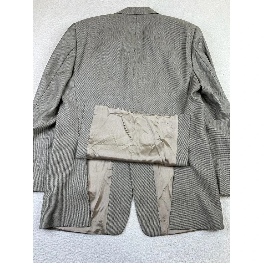 Calvin Klein Blazer Mens 42L Gray Wool Made In‎ Canada Suit Jacket Pure Woolmark